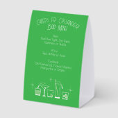 Plaque De Table Menu du bar vert pour la fête de fin d'études Cap  (Verso)