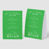 Plaque De Table Menu du bar vert pour la fête de fin d'études Cap  (Recto/verso)