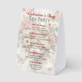 Plaque De Table Menu du brunch de jardin Galentine Rose Rococo Pap (Verso)