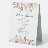 Plaque De Table Menu élégant à la barre de Mariage rose pâle (Verso)