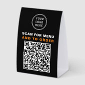 Plaque De Table Menu et commande par code QR Noir (Recto)