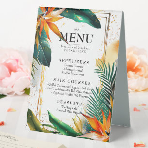 Plaque De Table Menu et liste de boissons Oiseaux de Paradise Blis