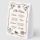 Plaque De Table Menu Fantaisiste & Capricieux (Recto)