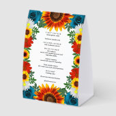 Plaque De Table Menu Floral de Mariage d'Été de Jardin (Recto)