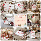 Plaque De Table Menu floral rouge romantique , Menu de mariage