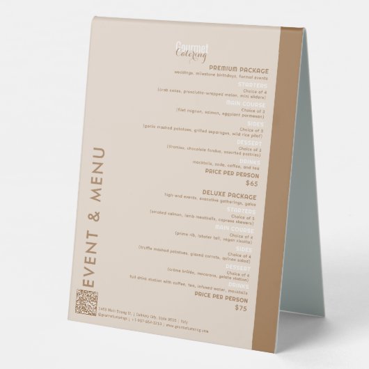 Plaque De Table Menu Gastronomique (Verso)