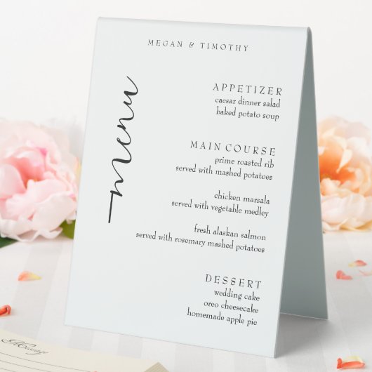 Plaque De Table Menu Mariage (In SItu (Mariage))