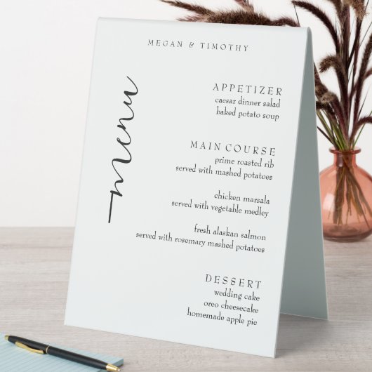 Plaque De Table Menu Mariage (En SItu (Tableau))