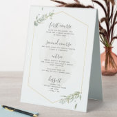 Plaque De Table Menu mariage cadre feuille Gold & vert (En SItu (Tableau))
