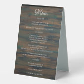 Plaque De Table Menu Mariage Rustic Dark Wood Script (Verso)
