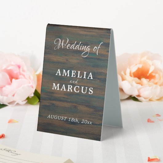 Plaque De Table Menu Mariage Rustic Dark Wood Script (In SItu (Mariage))