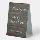 Plaque De Table Menu Mariage Rustic Dark Wood Script (Recto)