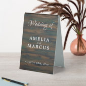 Plaque De Table Menu Mariage Rustic Dark Wood Script (En SItu (Tableau))