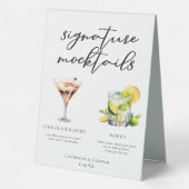 Plaque De Table Menu Mocktail Mojito Vierge Martini au Chocolat (Verso)