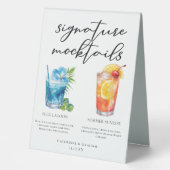 Plaque De Table Menu Mocktails Blue Lagoon Summer Sunrise (Recto)