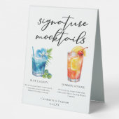 Plaque De Table Menu Mocktails Blue Lagoon Summer Sunrise (Verso)
