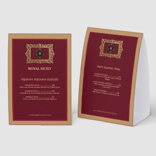 Plaque De Table Menu personnalisé de tente de table Halloween en o
