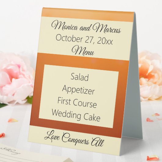 Plaque De Table Menu Programme d'événements Automne Amber Skies Ma (In SItu (Mariage))
