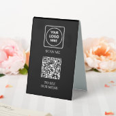 Plaque De Table Menu QR Code Noir | Logo Moderne Sans Contact (In SItu (Mariage))