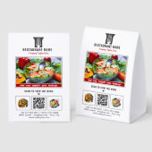 Plaque De Table Menu QR Code Restaurant Logo Personnalisé Photo De (Recto/verso)