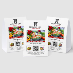 Plaque De Table Menu QR Code Restaurant Logo Personnalisé Photo De