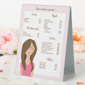 Plaque De Table Menu Salon des cheveux Brown Dessin personnalisé (In SItu (Mariage))