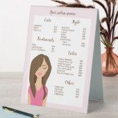 Plaque De Table Menu Salon des cheveux Brown Dessin personnalisé (En SItu (Tableau))