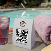 Plaque De Table Menu spécial logo et code QR d'entreprise personna (InVersositu (sur table))