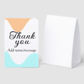 Plaque De Table Merci ajout nom message simple orange bleu passé (Recto/verso)