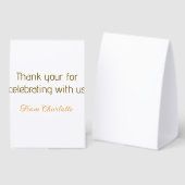 Plaque De Table merci de célébrer avec nous jaune noir simple (Recto/verso)
