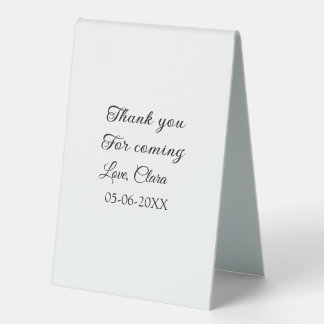 Plaque De Table merci de venir ajouter un message texte