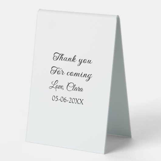 Plaque De Table merci d'être venu nom du message texte (Recto)