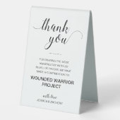 Plaque De Table Merci Mariage de dons de bienfaisance (Verso)