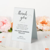 Plaque De Table Merci Mariage de dons de bienfaisance (In SItu (Mariage))