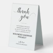 Plaque De Table Merci Mariage de dons de bienfaisance (Recto)