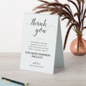 Plaque De Table Merci Mariage de dons de bienfaisance (En SItu (Tableau))