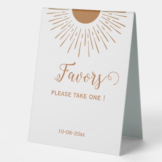 Plaque De Table Merci personnalisé Baby shower rétro soleil favori (Recto)