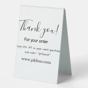 Plaque De Table Merci pour l'achat détail de l'entreprise familial