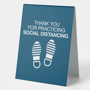 Plaque De Table Merci Pour Pratiquer La Distance Sociale