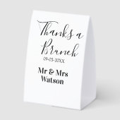 Plaque De Table Merci pour un nom de brunch post-mariage date simp (Verso)