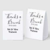 Plaque De Table Merci pour un nom de brunch post-mariage date simp (Recto/verso)