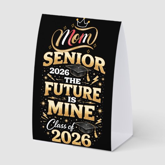 Plaque De Table Mère fière d'un diplômé de 2026 (Recto)