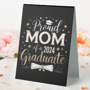 Plaque De Table Mère fière d'un senior de la promotion 2024