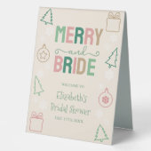 Plaque De Table Merry & Bride Noël Shower Nuptial (Recto)