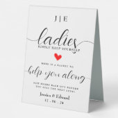 Plaque De Table Mesdames, Aidez-Vous Avec Plaisir Noir Blanc Minim (Verso)