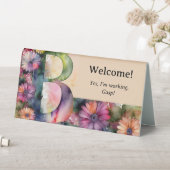 Plaque De Table Message de bureau drôle en aquarelle florale B (En SItu (Tableau))
