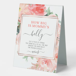 Plaque De Table Mesurez le jeu de ventre de bébé Peach Floral Cora