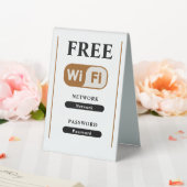 Plaque De Table Métal Wifi Gratuit Minimaliste Blanc (In SItu (Mariage))