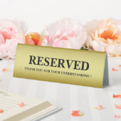 Plaque De Table Metallic Gold Background Reserved  (In SItu (Mariage))