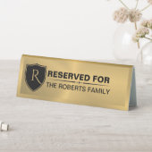 Plaque De Table Metallic Gold Reserved Family Crest (En SItu (Tableau))